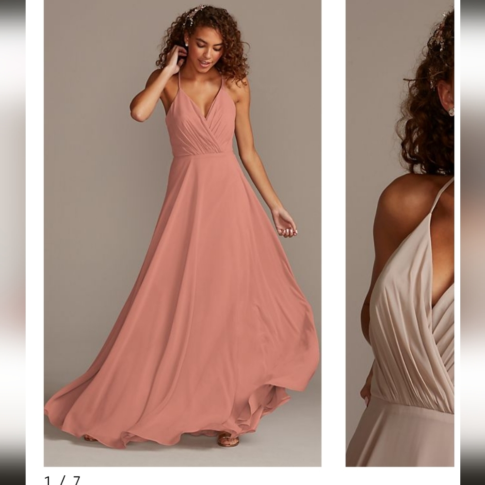 Light pink coral bridesmaid dress